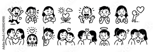 First Love Emotions Doodles