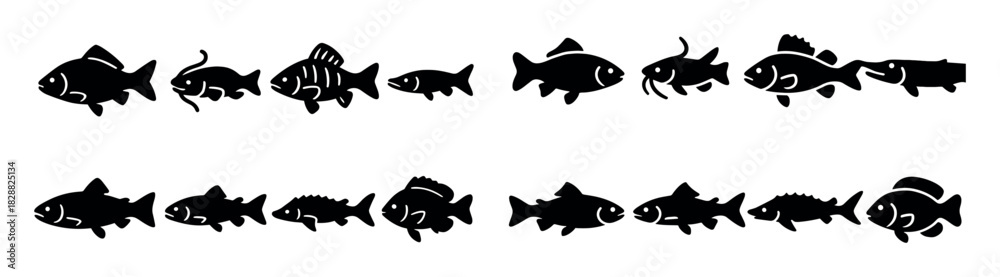 Fototapeta premium Commercial Fish Icons