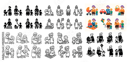 Diverse families enjoying outdoor play