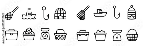 Minimalist Fishing Icons