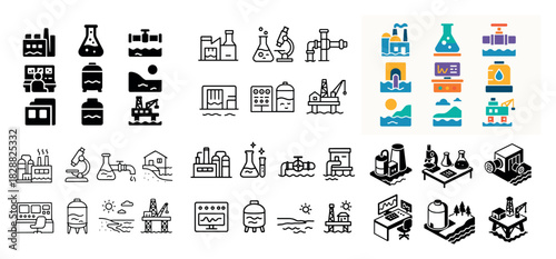 Industrial and scientific icons collection