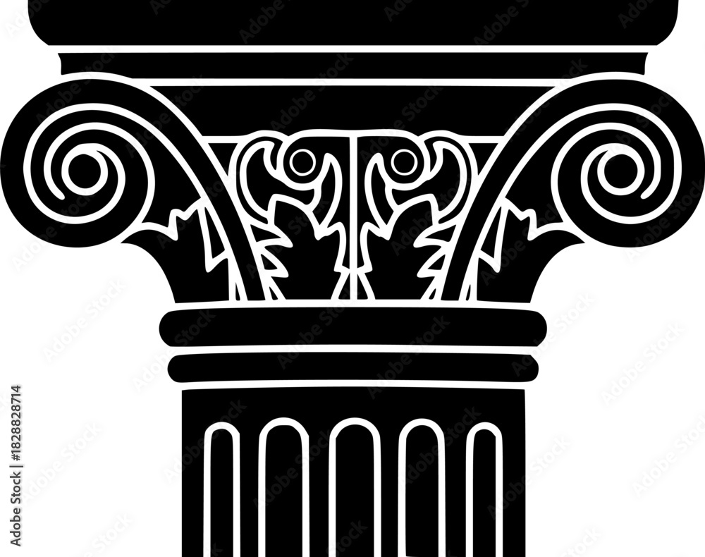 Obraz premium Classic Architectural Column Capital Design Element Illustration