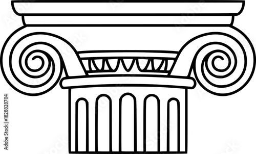 Classic Architectural Column Capital Design Element Illustration
