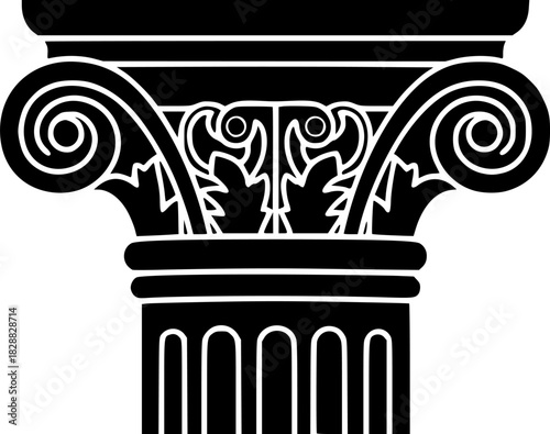 Classic Architectural Column Capital Design Element Illustration
