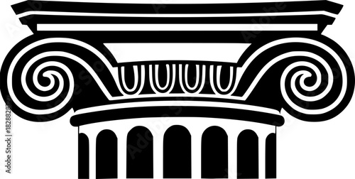 Classic Architectural Column Capital Design Element Illustration
