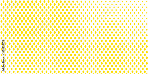 yellow polka dots pattern. Dotted gradient halftone backdrop. Horizontal templates using halftone dots pattern. Halftone dots background. Vector illustration