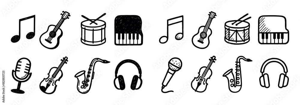 Obraz premium Music Icon Sketches