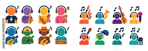 Colorful Music Genre Icons