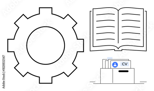 Career development concept. career growth, learning processes, and knowledge sharing. Career exploration through organized files and resources. For HR, education, and professional growth visuals