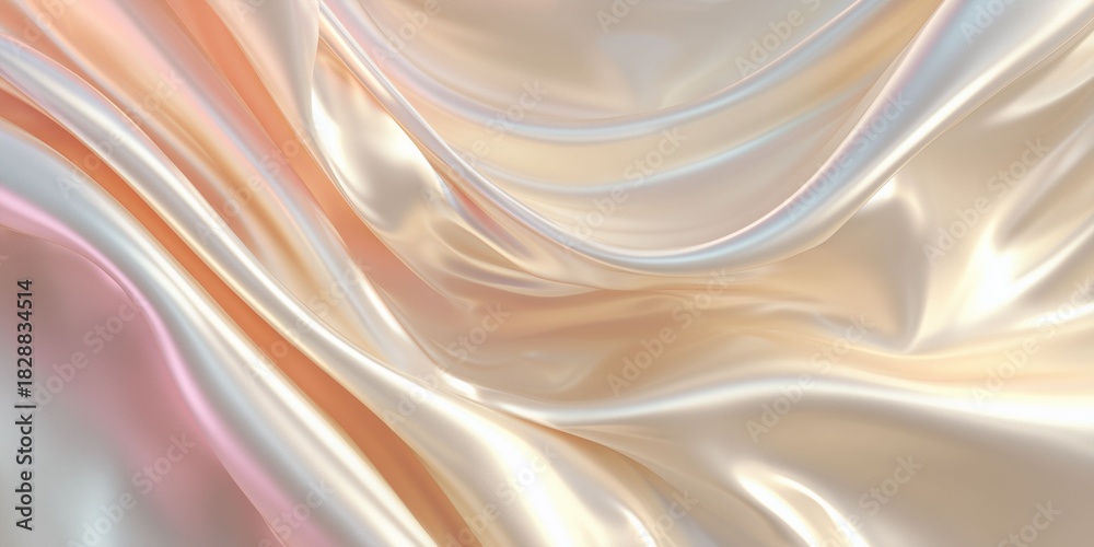 Obraz premium Abstract 3D background - silk, ivory, smooth, luxury