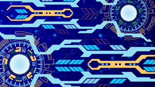 circuit board background Abstract horizontal technology background. Communication concept, futuristic digital innovation background. Vector illustration