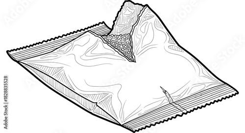 Open packet of granules