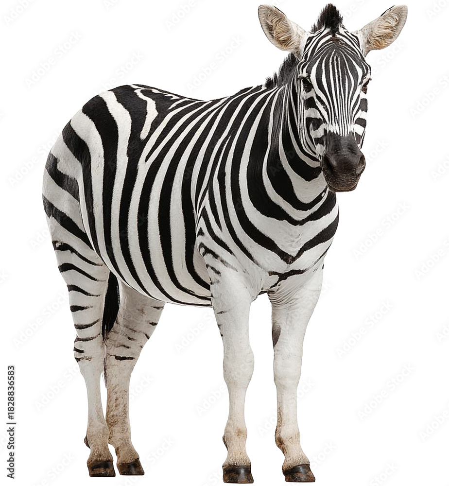 Fototapeta premium zebra on isolated background