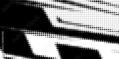 Dotted halftone waves. Abstract liquid shapes, wave effect dotted gradient texture waves isolated vector symbols set. Halftone graphic dots waves. Wave dotted halftone, creative shape abstract