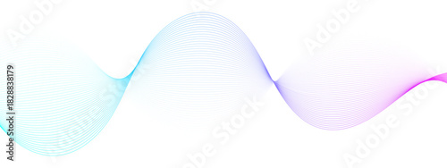 Dynamic vibrant wavy lines flowing smoothly across the white background gradient