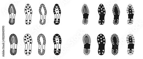 shoes print icon set vector illustration isolated on white background.
