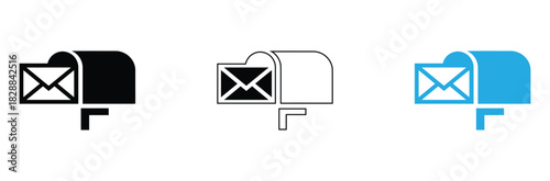 Stay connected with these letterbox icons for your website or app, symbolizing communication and correspondence in a modern, minimalist style