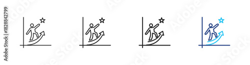 Carreer icon set outline  multystyle vector illustration concept