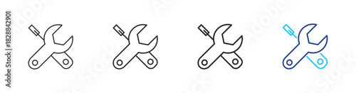 Profdssion icon set outline  multystyle vector illustration concept