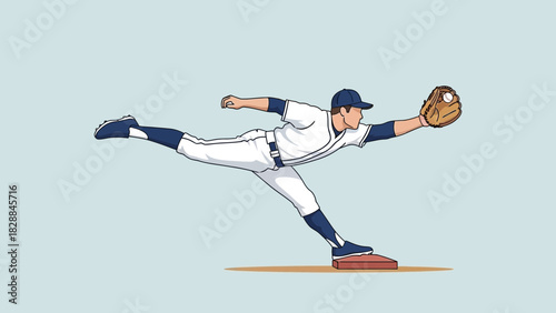 Dynamic baseball player diving catch, showing incredible athleticism and skill, perfect for sports marketing, team spirit campaigns, or fan engagement designs