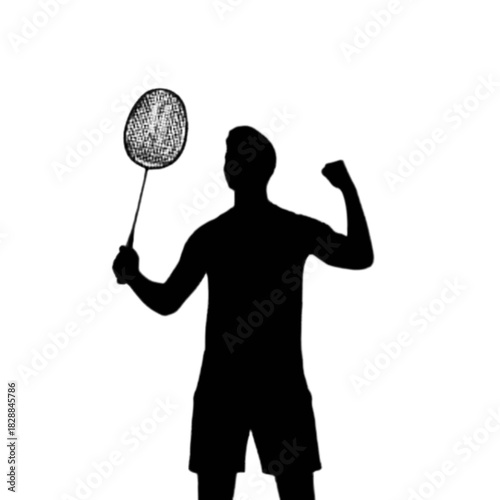 silhouette of a man with tennis racket