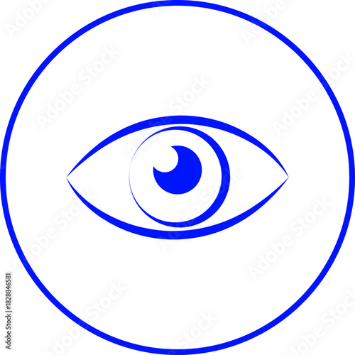 Vision eye icon in black flat line style, eyesight seeing symbol illustration pack of optic view gaze signs, eye graphic bundle for visual perception elements and sensory design