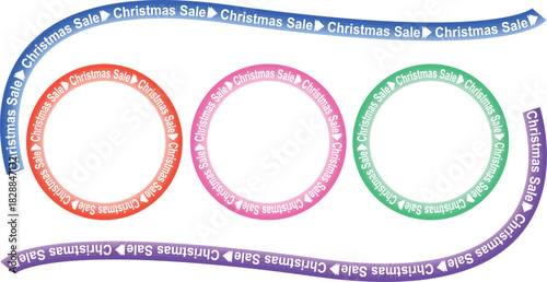 Christmas sale banners and circular labels