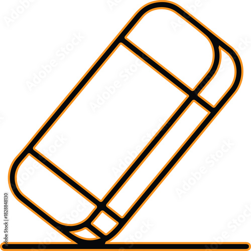 Simple line drawing of an eraser on a surface