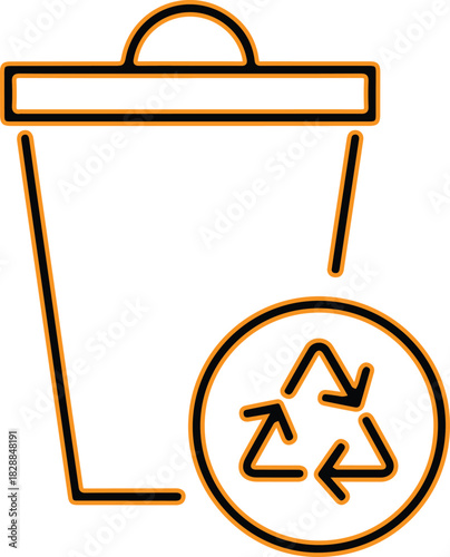 Recycling bin icon with recycle symbol for waste management