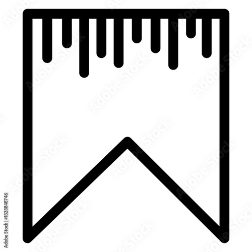 Outline vector icon of ruler or measuring tool used as a bookmark.