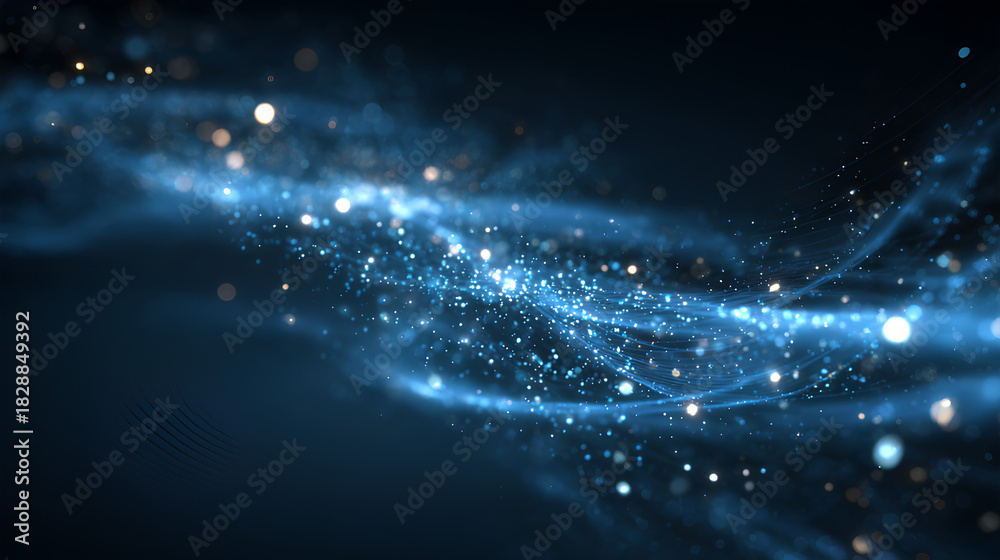 Obraz premium Flickering blue light with spark particles and soft celestial effect 