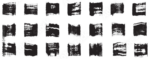 Set of grunge square template backgrounds. Brush vector set. Vector rectangle and square brush collection