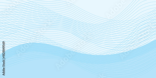 Abstract white wavy glowing lines on a blue background. Futuristic digital high-technology pattern. Health Care concept.