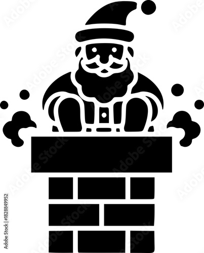 Santa Claus Legs Stuck in Chimney Icon