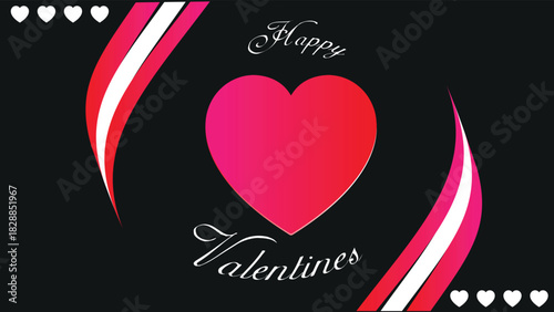 Happy Valentines celebration vector poster. 14 February.