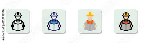 Architecture Icon Multi Style Vector Illustration