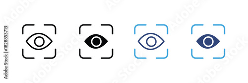 Set of eye scan icon. vector illustration. security vision symbol 