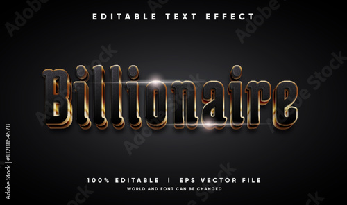 billionaire 3d vector text effect with modern style