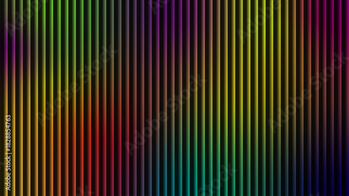 A vibrant background featuring vertical stripes in the colors of the rainbow.