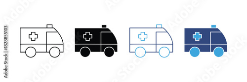 Ambulance icon set. vector illustration.
