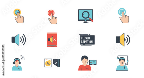 Accessibility Icons - Assistive Technology and Inclusive Design Elements.