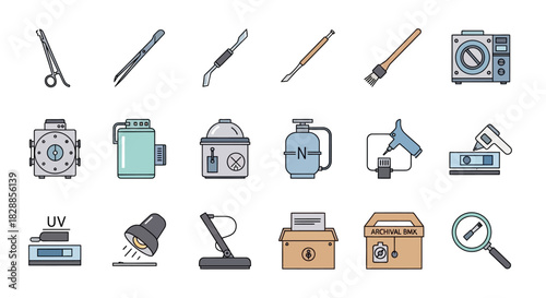 Collection of various tools and equipment for professional use.