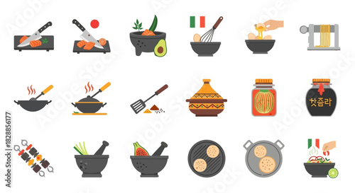 Culinary Delights - A Collection of Cooking and Food Icons.