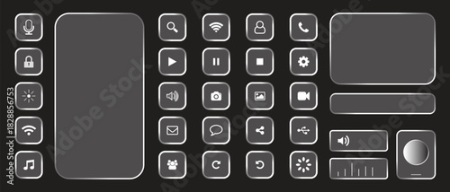 Collection of modern flat icons for digital interface and app navigation Vector