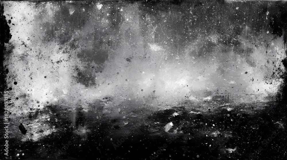 Fototapeta premium Old film texture with scratches, noise and glitch shapes. Realistic film texture in black-white, dust and grain. Stock Illustration