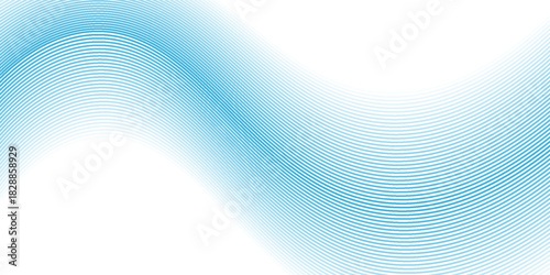 Blue abstract wave line background with smooth flowing curved stripes, modern minimal gradient motion design suitable for presentations, technology themes, business layouts, posters, and banners.