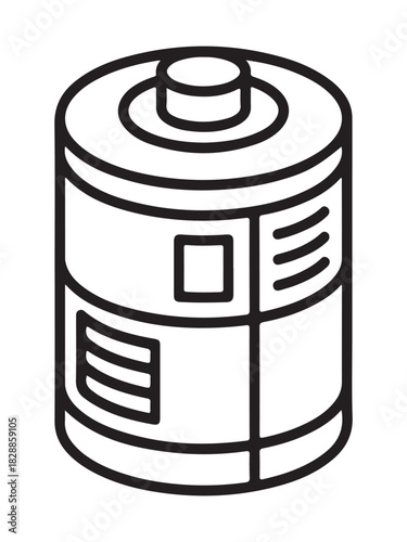 Clean outline illustration of a real time air quality monitoring node with a distinctive silhouette style