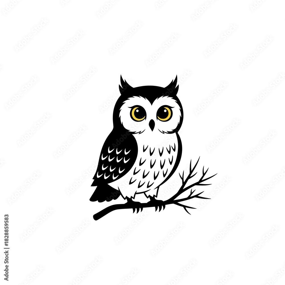 Fototapeta premium Owl sitting on a branch
