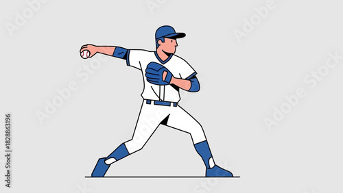 Dynamic baseball pitcher throwing a fastball with power and precision, capturing the intensity of the game, ideal for sports marketing and athletic content