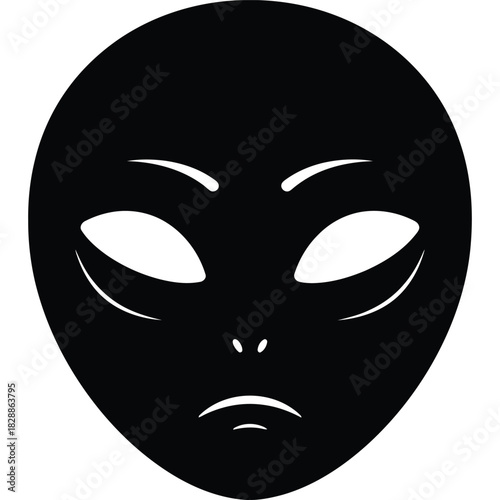 Alien Face Silhouette Illustration extraterrestrial space creature monster sci-fi science fiction